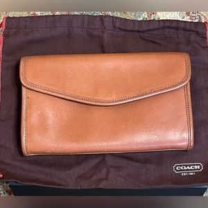 Vintage Coach Envelope Clutch Bag - Saddle - Made in New York City USA